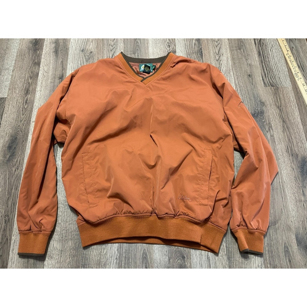 Cabela's Sweater, Men's Size Medium, Orange, V-neck, Long Sleeve, Pullover
